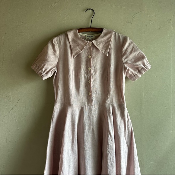 Cotton Candy Wear - Grace pink linen short sleeve dress - Picture 5 of 8